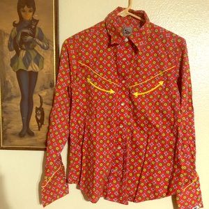 Pinup cowgirl style top. Size S